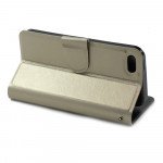 Wholesale iPhone 5S 5 Slim Flip Leather Wallet Case (Gold Gold)
